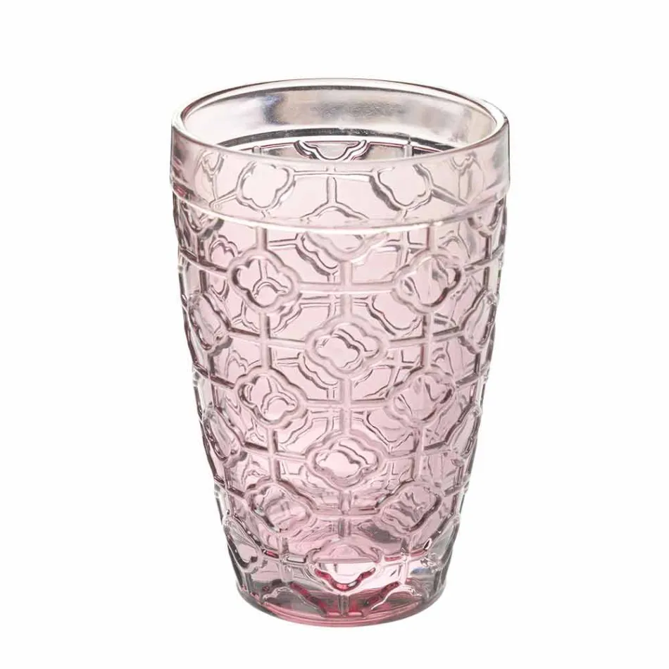 Modern Glass Drinkware Set in Decorated Glass 12 Pieces - Mix Viadurini
