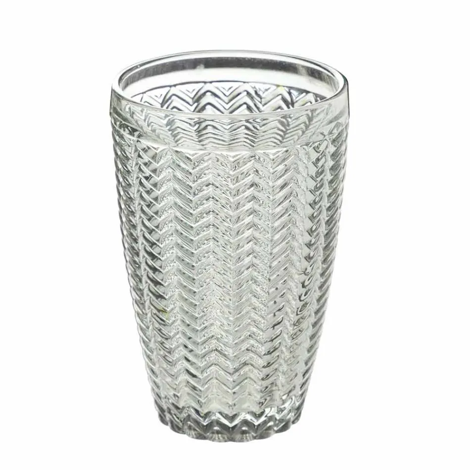 Modern Glass Drinkware Set in Decorated Glass 12 Pieces - Mix Viadurini