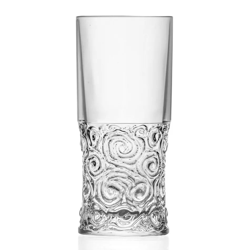 Highball Glasses Service in Eco Crystal Audace Decoration 12 Pieces - Ritmo Viadurini