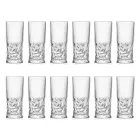 Highball Glasses Set in Eco Crystal Square Decoration 12 Pcs - Ritmo Viadurini