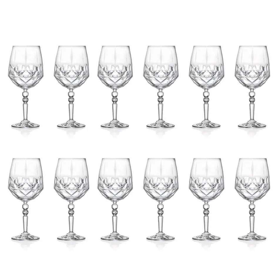 Italian Ecological Crystal Cocktail Glass Service 12 Pcs - Bromeo Viadurini