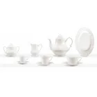 Complete Breakfast Service 22 Pieces in White Porcelain - Gimignano Viadurini