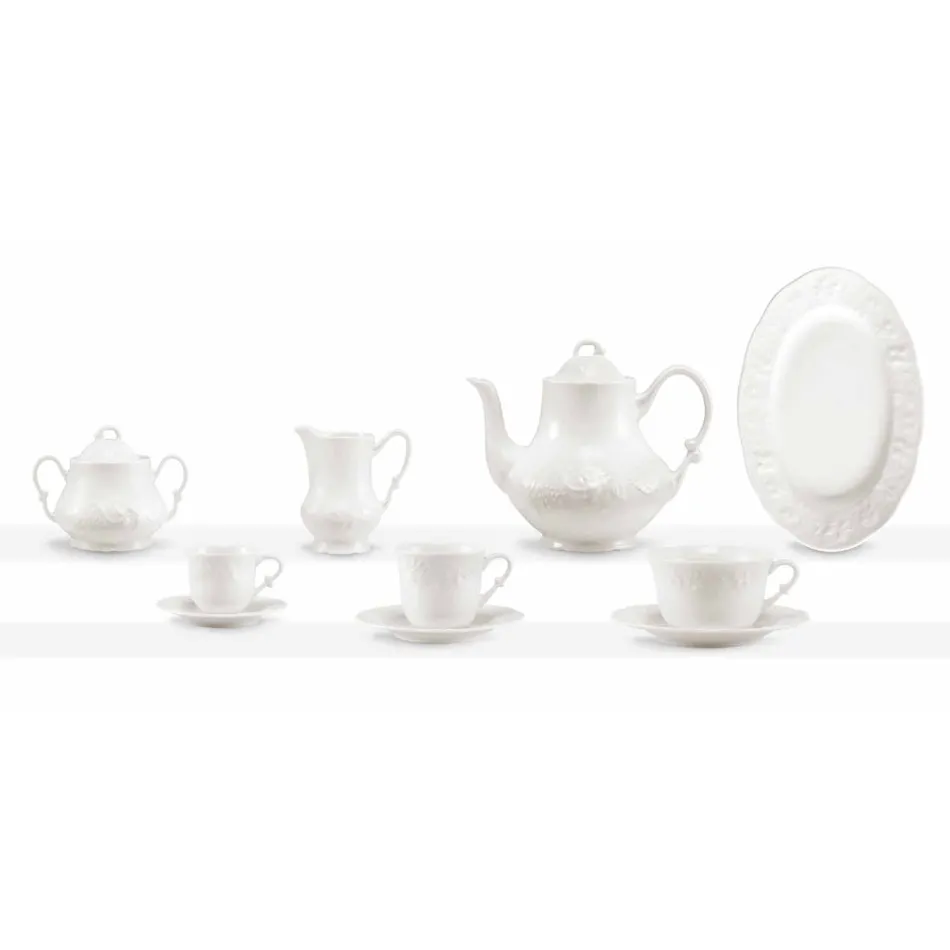 Complete Breakfast Service 22 Pieces in White Porcelain - Gimignano Viadurini