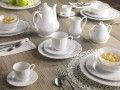 Complete Breakfast Service 22 Pieces in White Porcelain - Gimignano