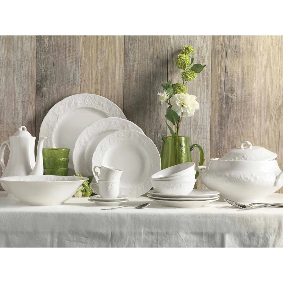 Complete Breakfast Service 22 Pieces in White Porcelain - Gimignano Viadurini