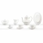 Complete Breakfast Service 22 Pieces in White Porcelain - Gimignano Viadurini