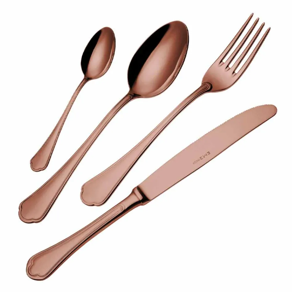 Complete Set of Luxury Design Stainless Steel Cutlery 24 Pieces - Boss Viadurini