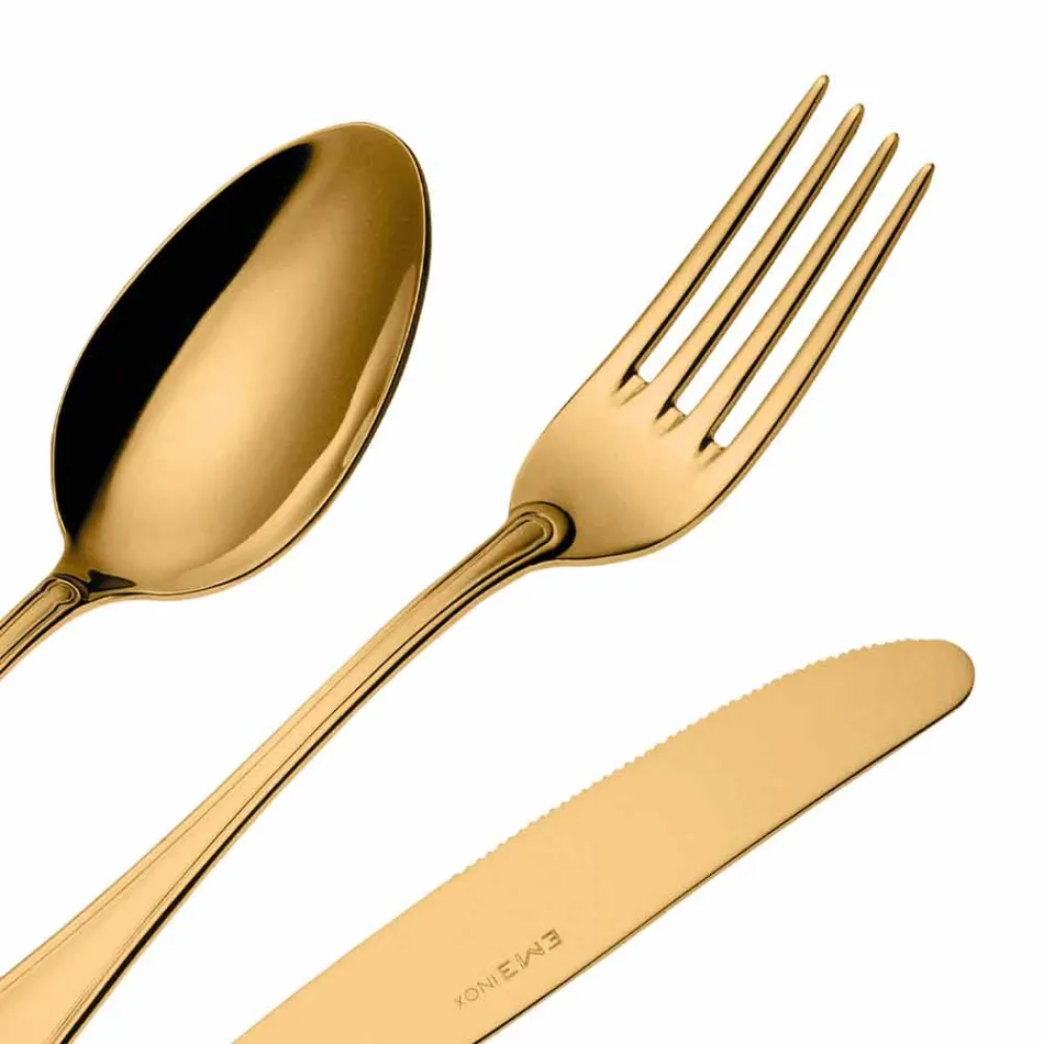 Complete Set of Luxury Design Stainless Steel Cutlery 24 Pieces - Boss Viadurini