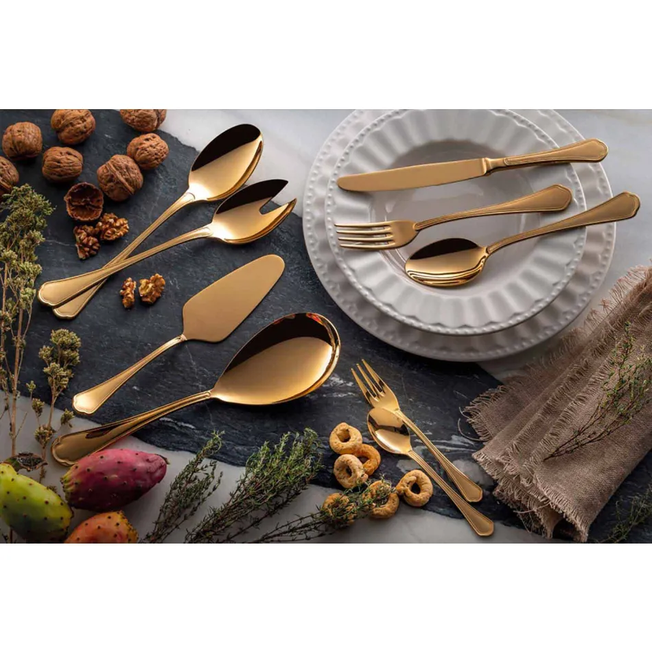 Complete Set of Luxury Design Stainless Steel Cutlery 24 Pieces - Boss Viadurini