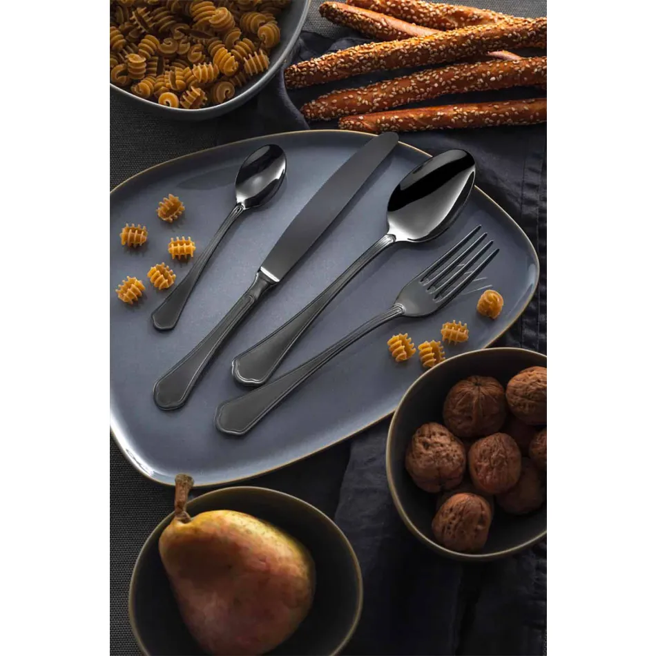 Complete Set of Luxury Design Stainless Steel Cutlery 24 Pieces - Boss Viadurini