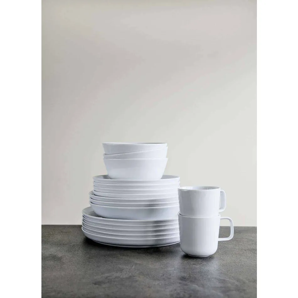 Modern Design White Porcelain Cups and Bowl Set 7 Pieces - Arctic Viadurini