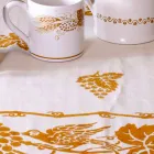 Linen Breakfast Service with Hand Crafted Single Piece - Brands Viadurini