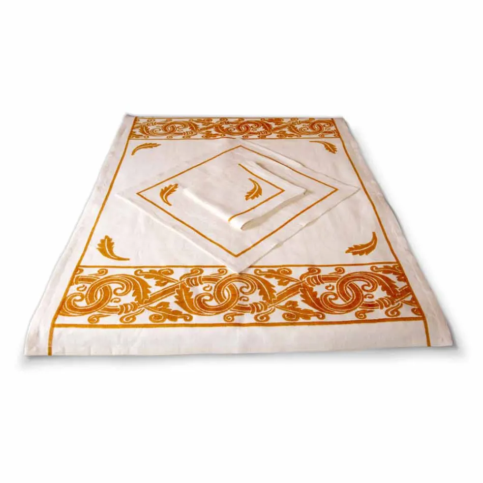 Linen Breakfast Service with Hand Crafted Single Piece - Brands Viadurini