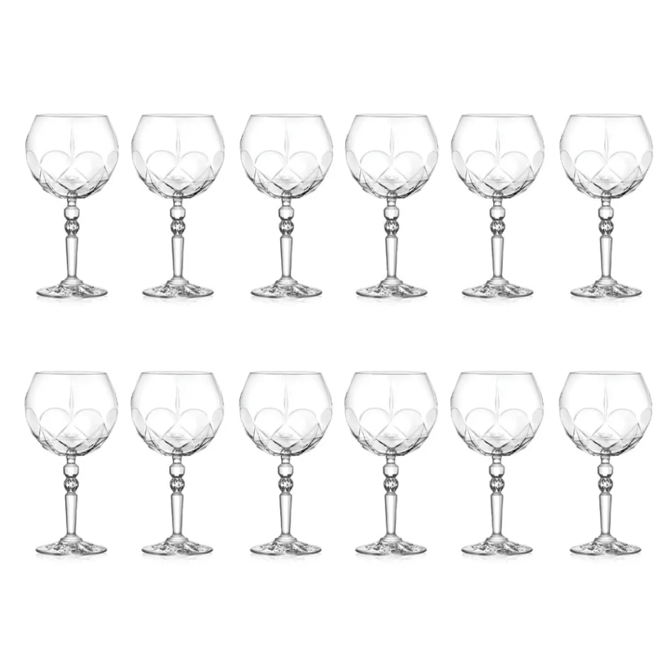 Gin Tonic Cocktail Glass Service in Eco Crystal 12 Pcs - Bromeo Viadurini