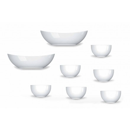 Cup Service Modern Design Porcelain Bowls 8 Pieces - Telescope Viadurini