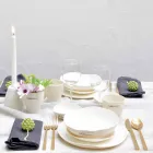 Luxury Design 24-Piece White Porcelain Dishes Service - Arciregale Viadurini