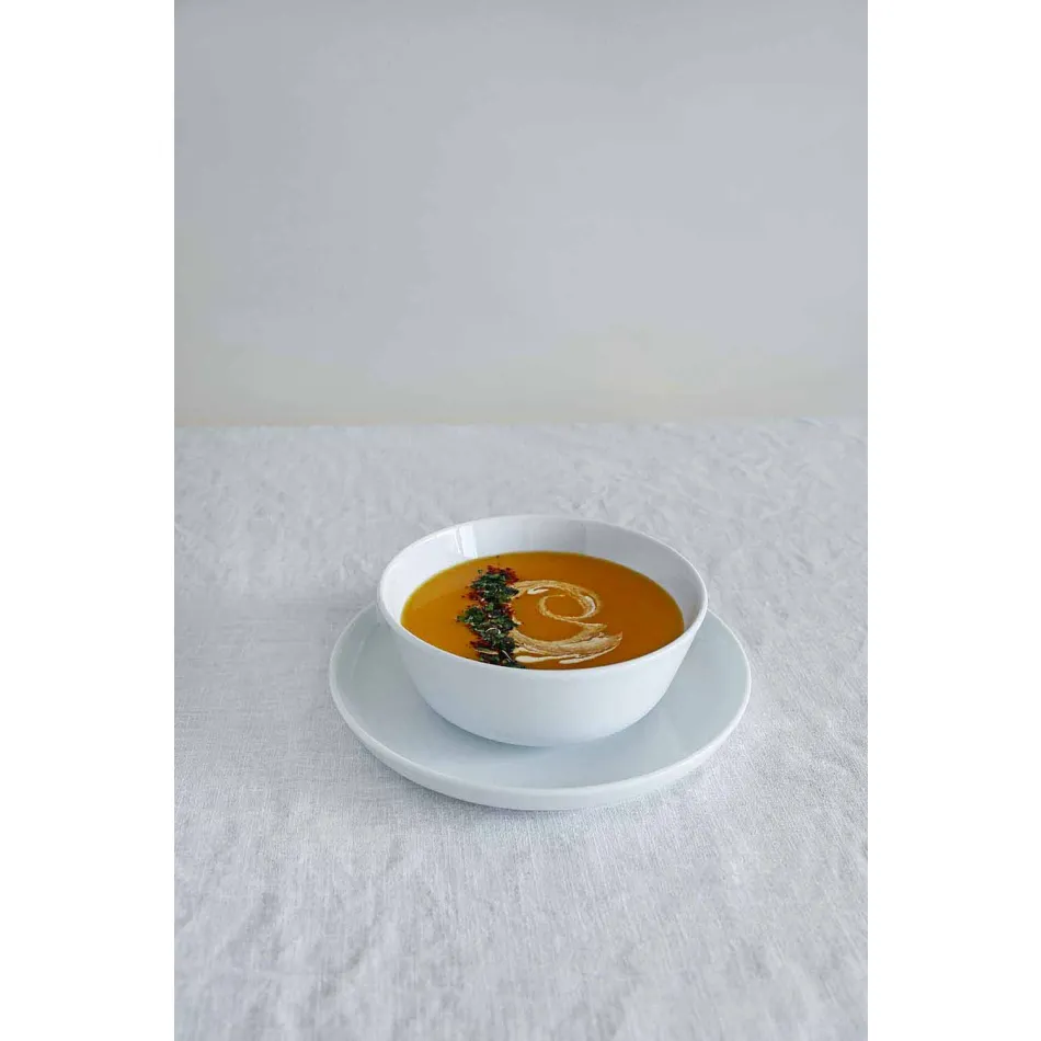 White Modern Design Porcelain Dinner Plate Set 24 Pieces - Arctic Viadurini