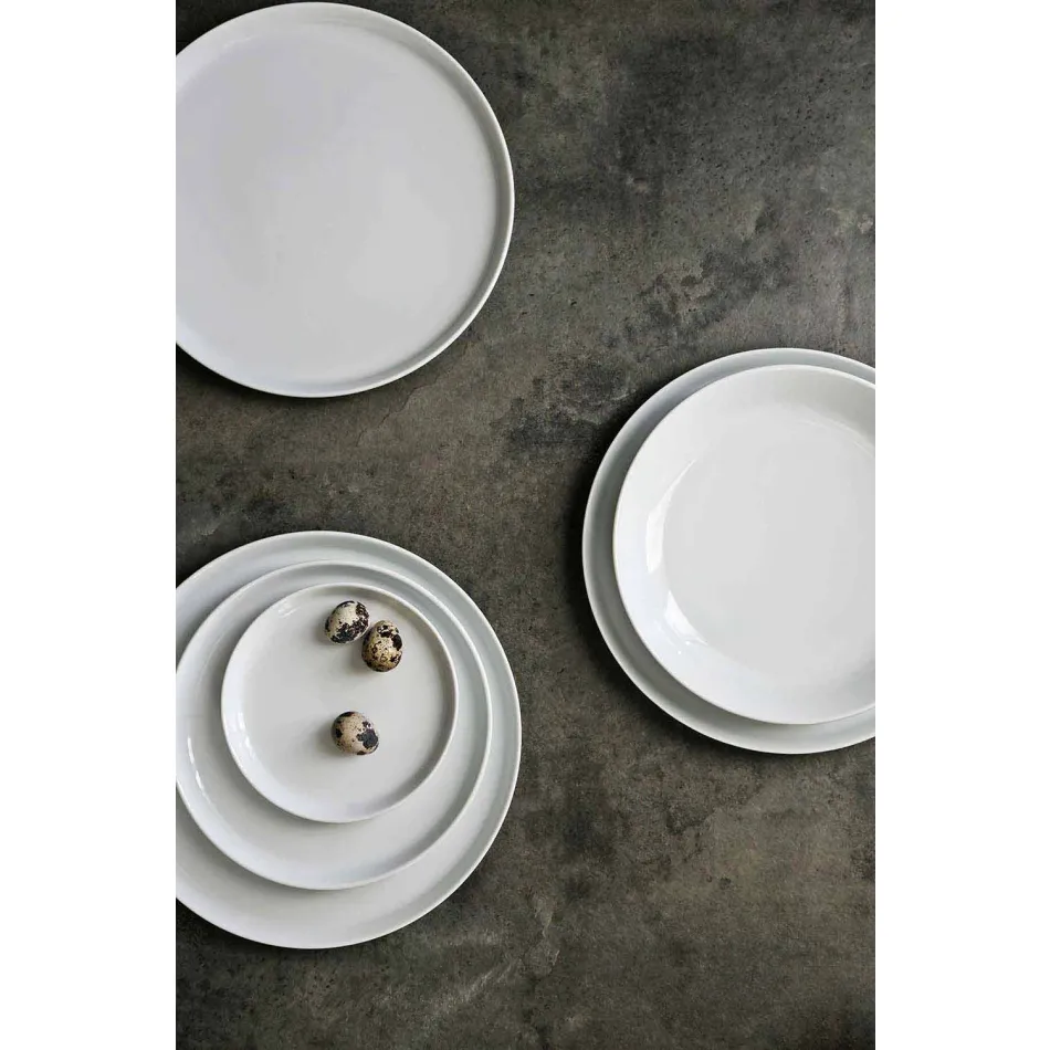 White Modern Design Porcelain Dinner Plate Set 24 Pieces - Arctic Viadurini