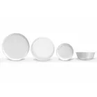 White Modern Design Porcelain Dinner Plate Set 24 Pieces - Arctic Viadurini