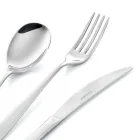 Rounded Design Stainless Steel Cutlery Set 24 Pcs - Peperita Viadurini