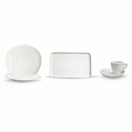 Modern Porcelain Aperitif Dishes Set 36 Pieces - Nalah Viadurini