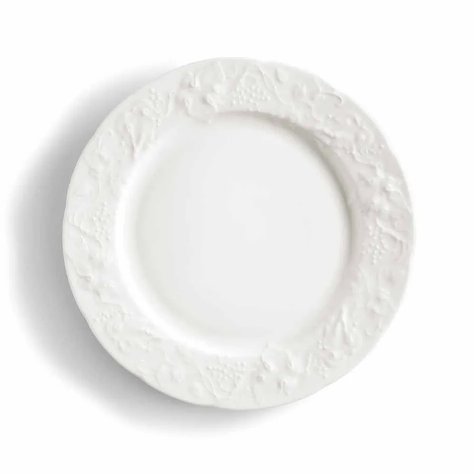 Set of 27 Elegant White Porcelain Design Plates - Gimignano Viadurini