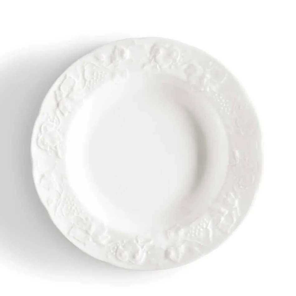 Set of 27 Elegant White Porcelain Design Plates - Gimignano Viadurini