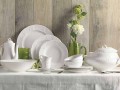 Set of 27 Elegant White Porcelain Design Plates - Gimignano