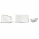 Serving Plates for Lunch or Modern Porcelain 14 Pieces - Nalah Viadurini