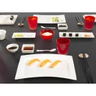 White Porcelain Modern Dinner Plates Set 25 Pieces - Basal Viadurini