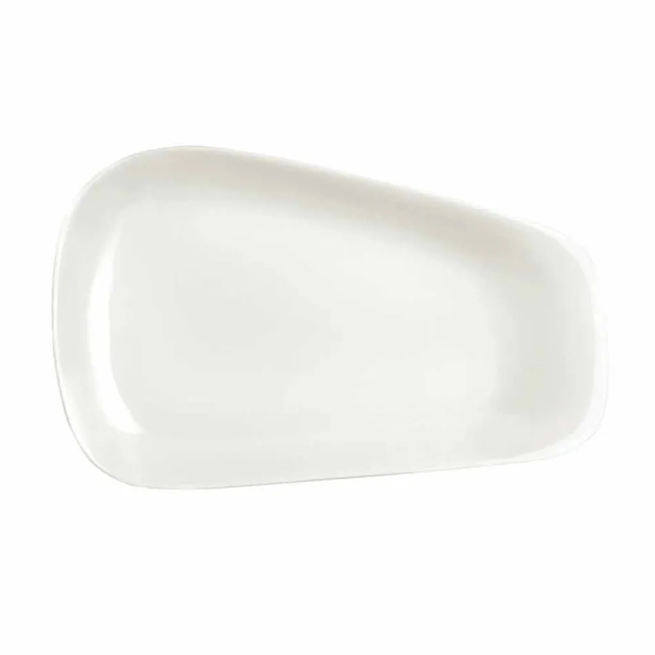 White Porcelain Dinner or Serving Dishes Service - Nalah Viadurini