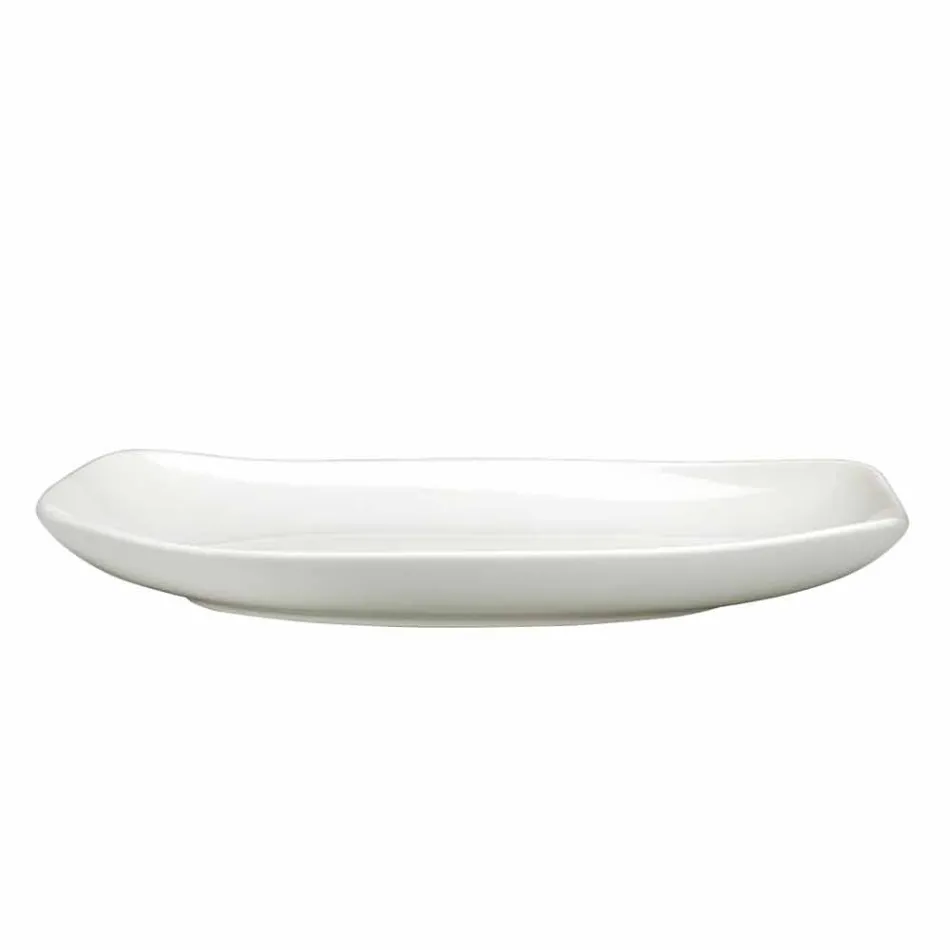 White Porcelain Dinner or Serving Dishes Service - Nalah Viadurini