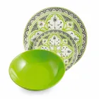 Ethnic Dishes Service in Porcelain and Colored and Modern Stoneware 18 Pieces - Fez Viadurini