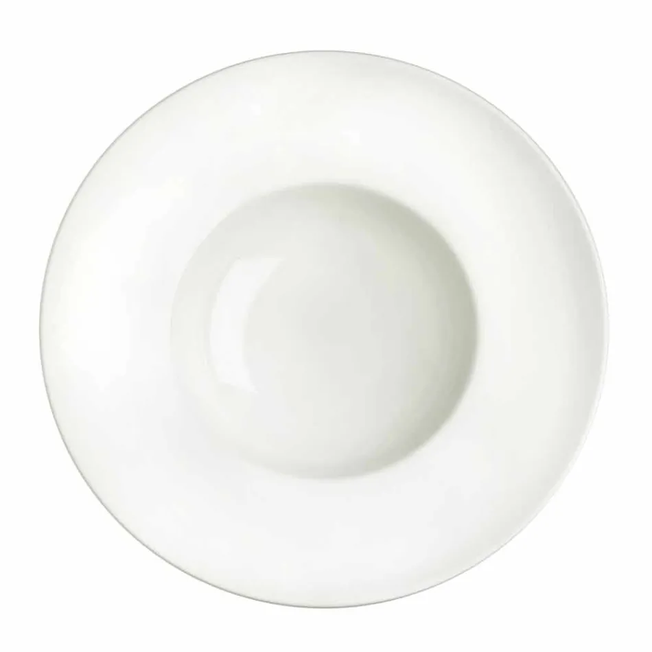 White Porcelain Dinnerware Set 23 Pieces Modern and Elegant Design - Nalah Viadurini