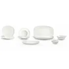 White Porcelain Dinnerware Set 23 Pieces Modern and Elegant Design - Nalah Viadurini