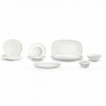 White Porcelain Dinnerware Set 23 Pieces Modern and Elegant Design - Nalah