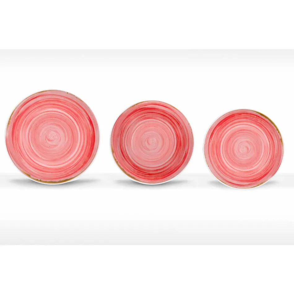 18 Piece Porcelain Colored and Modern Dinner Plate Service - Rurolo Viadurini