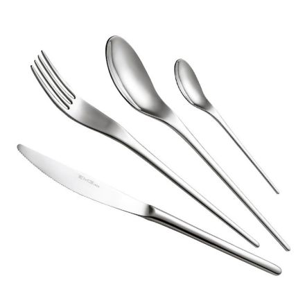 Oriental Slender Design Stainless Steel Cutlery Set 24 Pcs - Kimeno Viadurini