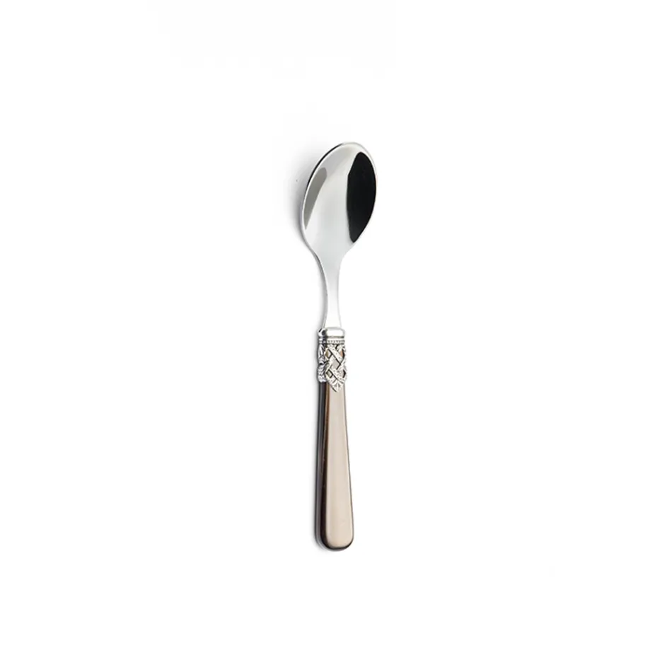Stainless Steel and Pearly Ivory Plastic Cutlery Set 24 Pieces - Carlotta Viadurini