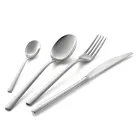 Square Design Polished Stainless Steel Cutlery Set 24 Pieces - Bumbun Viadurini
