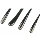 Glossy Black Steel Cutlery Set Rounded Design 24 Pieces - Drop Viadurini