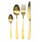 Flat Rounded Design Steel Cutlery Set 24 Pieces - Shiatzu Viadurini