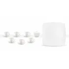 White Porcelain Coffee Cups Service Modern Design 8 Pieces - Duomo Viadurini