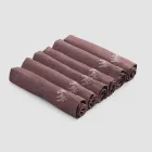 Elegant Linen Napkin Service with Fold Edge, 6 Colored Pieces - Onestini Viadurini
