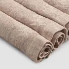 Elegant Linen Napkin Service with Fold Edge, 6 Colored Pieces - Onestini Viadurini