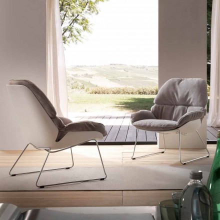 Set of 2 armchairs Betulla, with white shell and grey cushion Viadurini