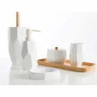 Design bathroom accessory set in Rivalba wood and resin Viadurini