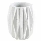 Modern bathroom accessories set in white resin Levice Viadurini