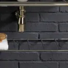 Bathroom set with white ceramic double console on Linear structure Viadurini