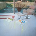 Set of 2 Modern Design Bedside Tables in Methacrylate Made in Italy - Leielui